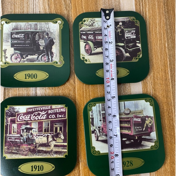 Coca-Cola 6pc Coaster Set 1990 Vintage Delivery Trucks Of Early 1900s. EUC - Picture 7 of 8